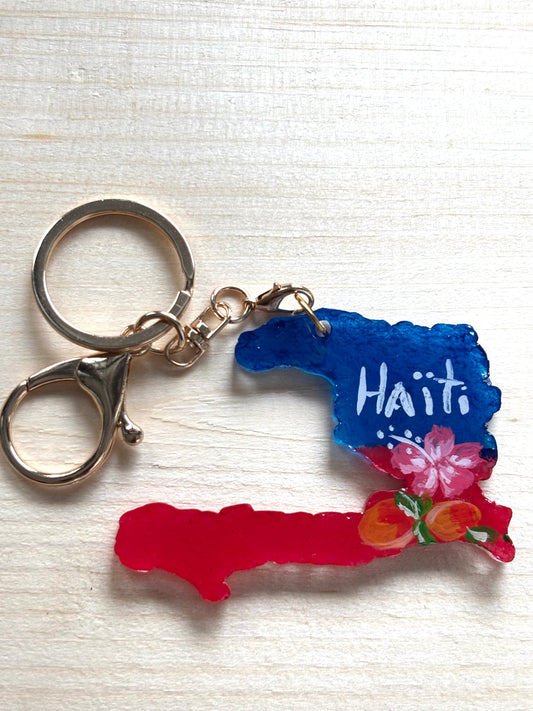 Haiti flag keychain